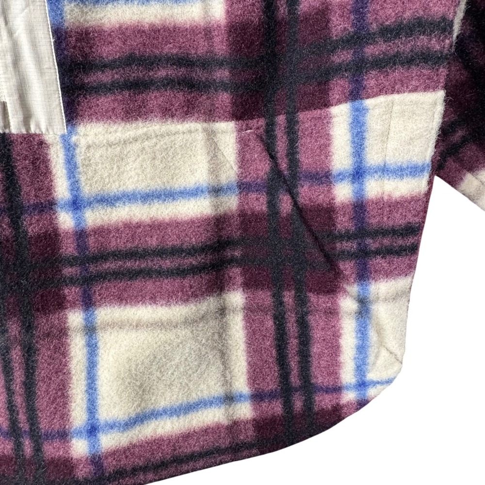 Alpine Design Women Plaid Wayfarer Fleece 1/4 Zip Pullover Shacket L Cabincore - Picture 5 of 12